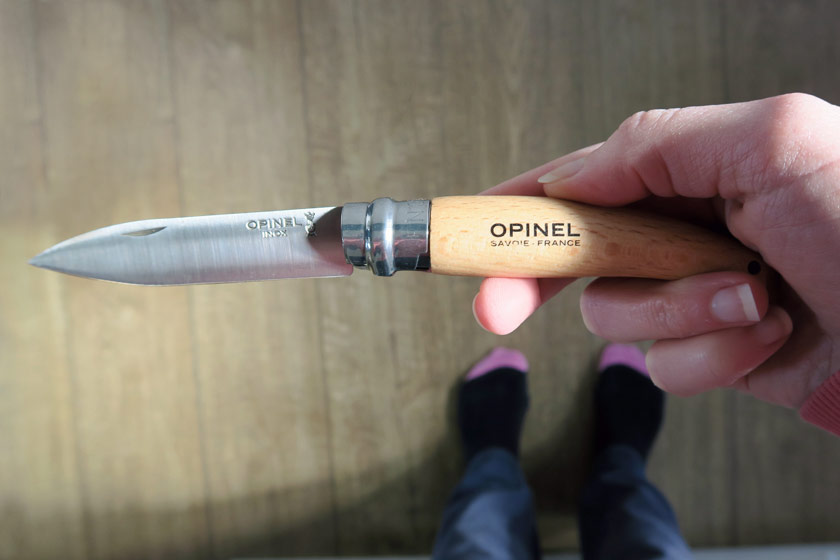 Wooden handled knife