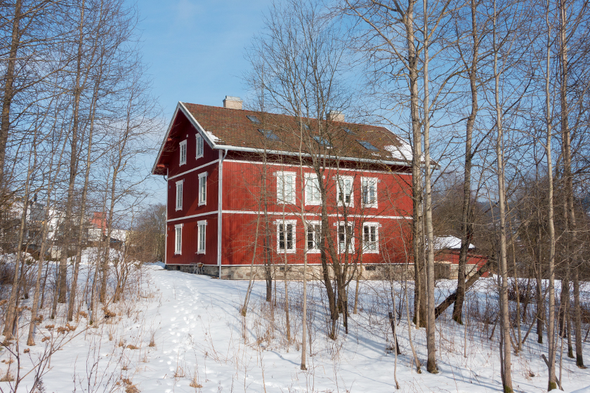 Red wooden house