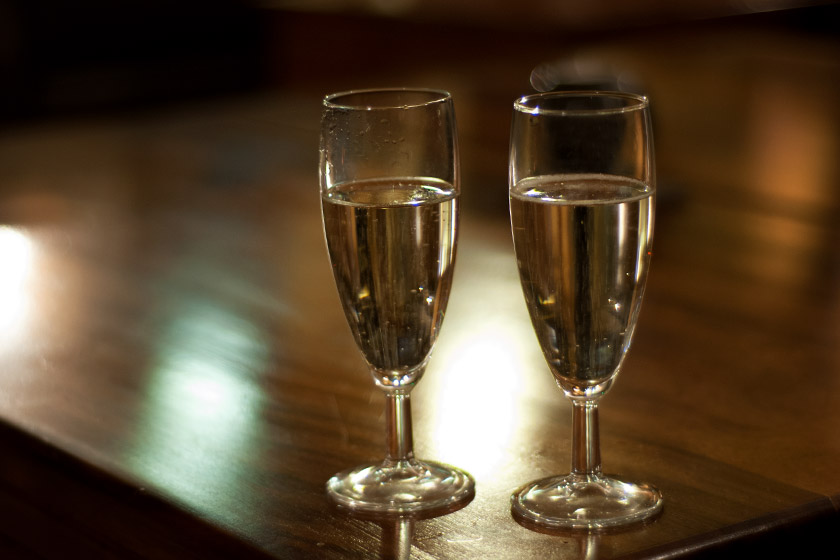 Glasses of prosecco