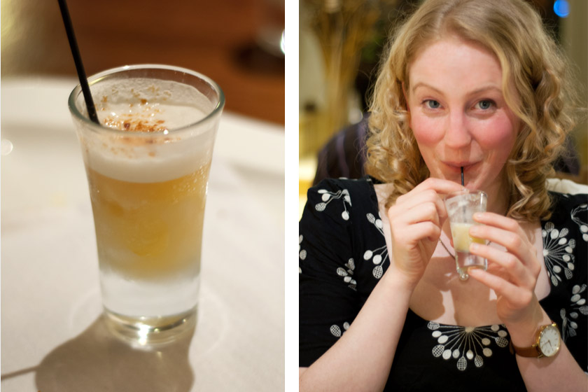 Me drinking a pina colada