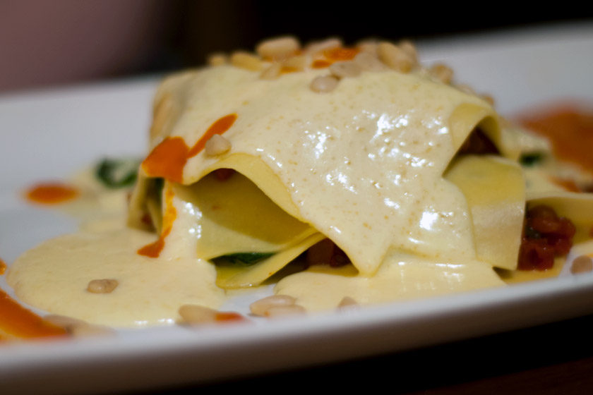 Layers of pasta with vegetable filling