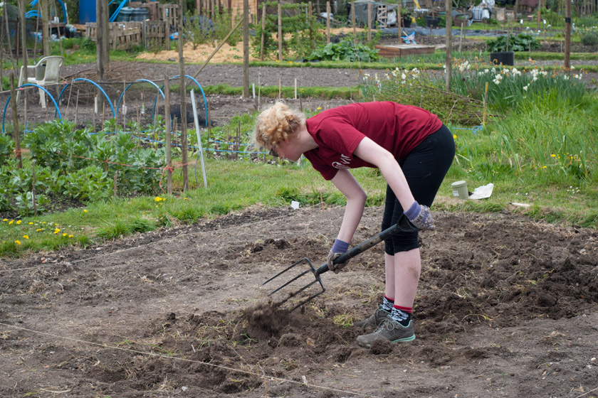 Me digging soil