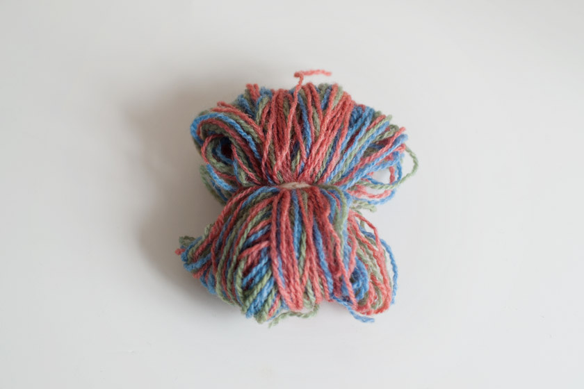 Wool tied into ball