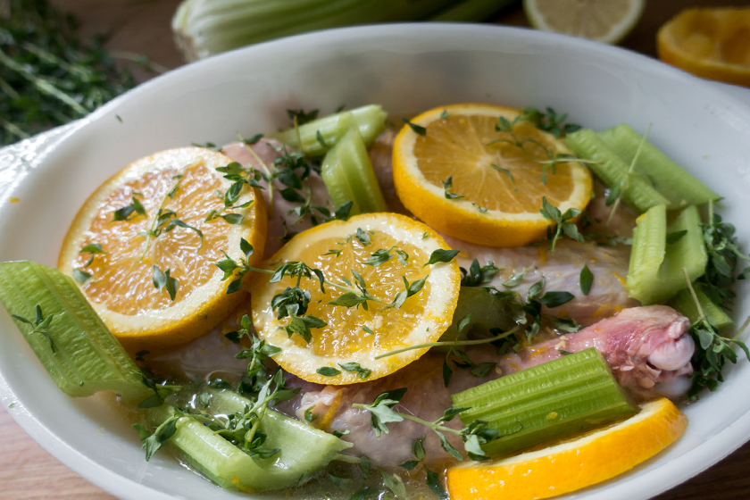 Chicken marinating