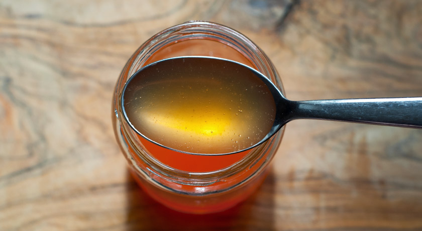 Rosehip on a spoon