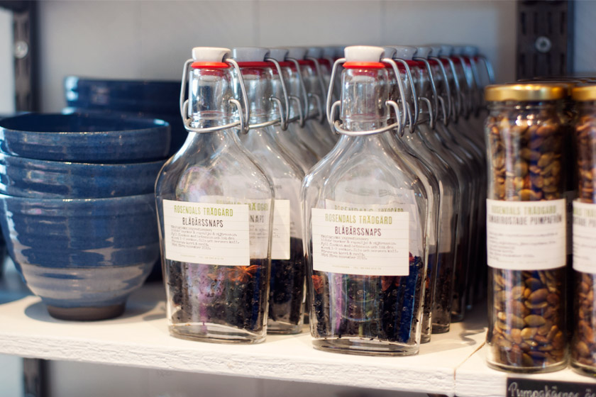 Preserving bottles on shelf