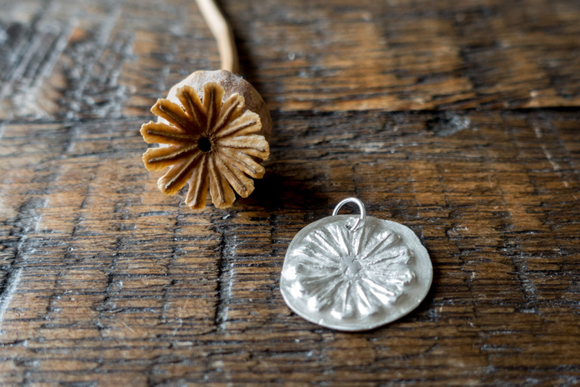 Seed head next to pendant