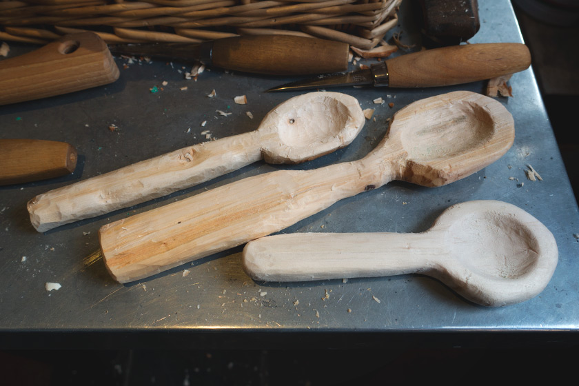 Rustic carved spoons