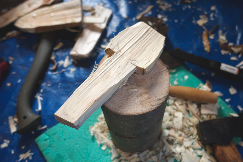 Carved wooden spoon