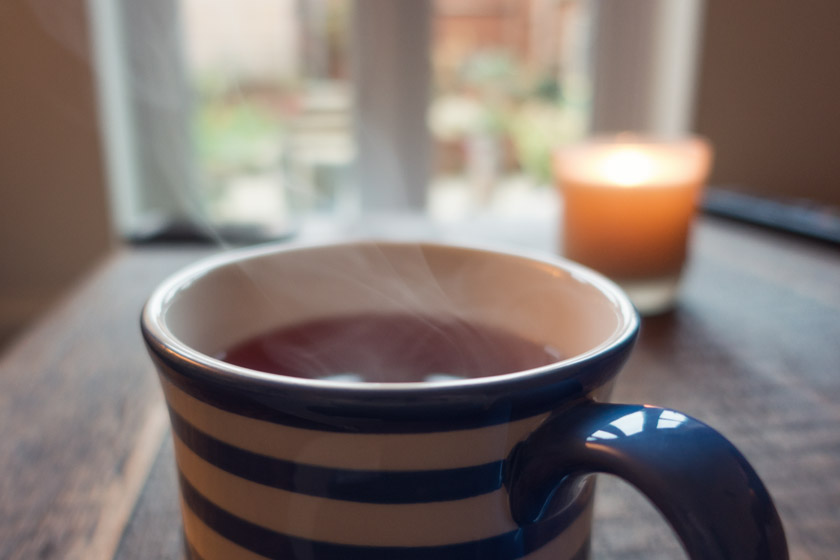 Steaming tea