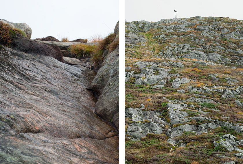 Steep mountain rock face