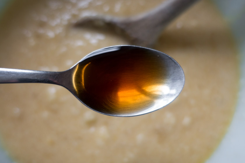 Vanilla extract on spoon