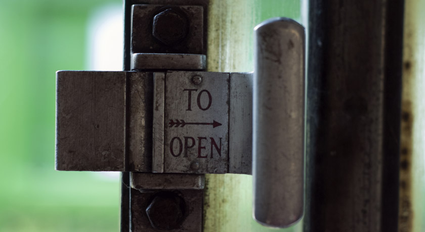 Old fashioned metal window latch