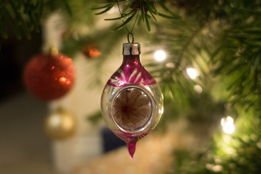 Pink and silver vintage bauble