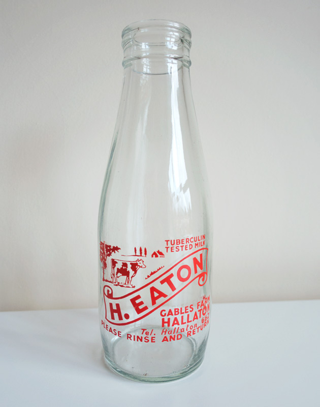 Glass milk bottle