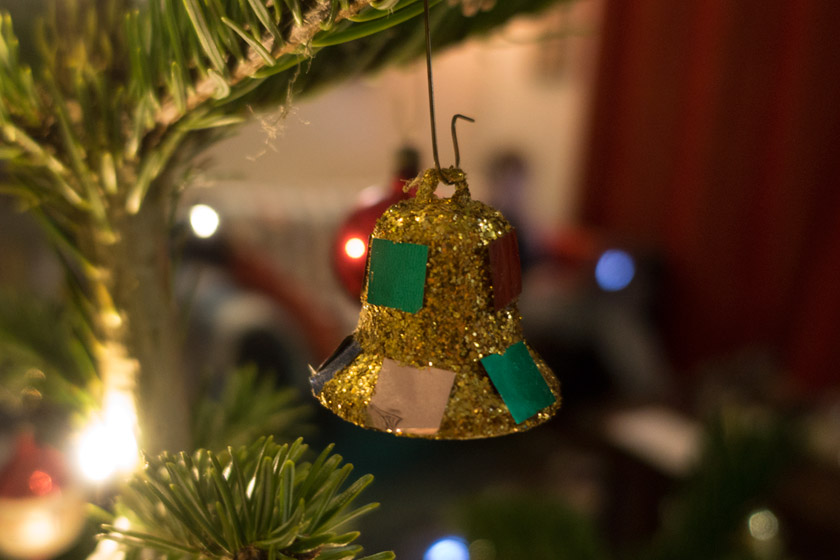 Gold glittery bell