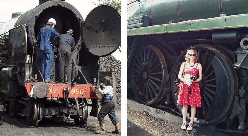 Steam train engine yard