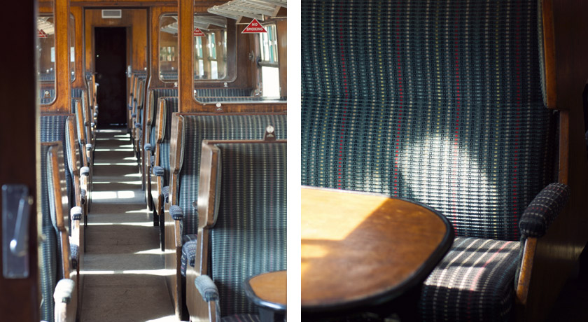 Old train carriage interior