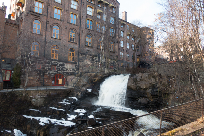 Waterfall in city