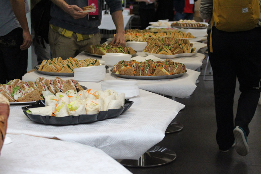 Trays of sandwiches