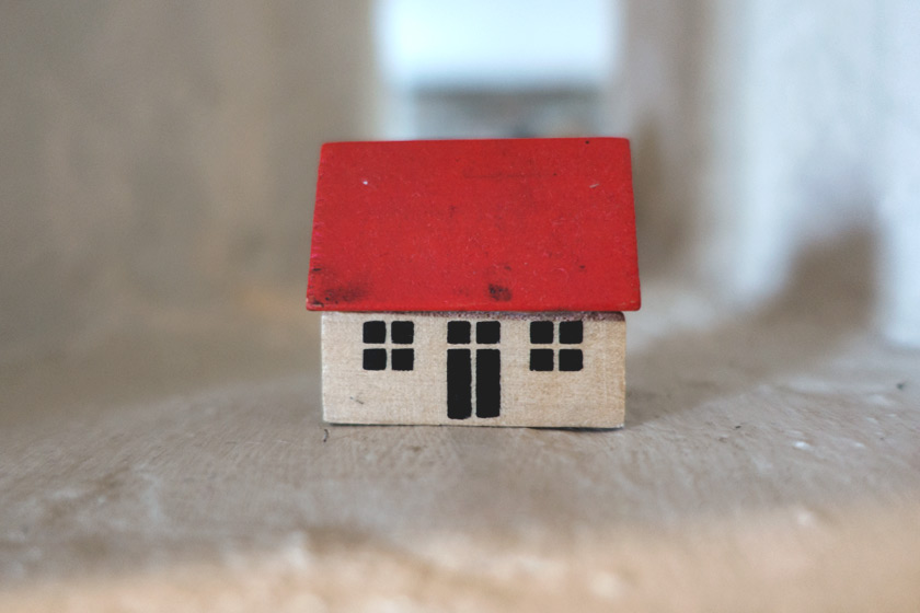 Carved wooden house