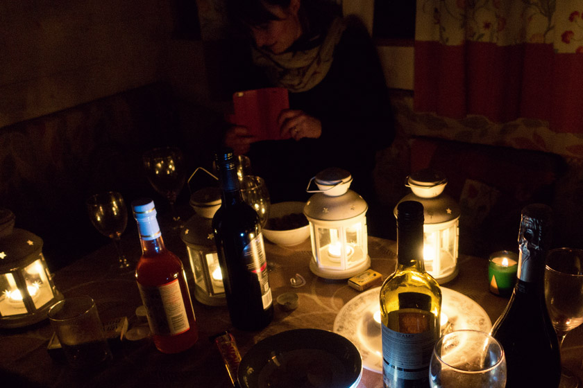 Candle lit table
