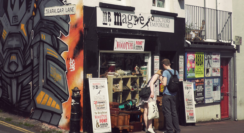 Wood Type shop front in Brighton