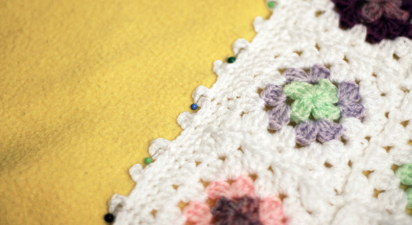 Blocking a crochet granny blanket