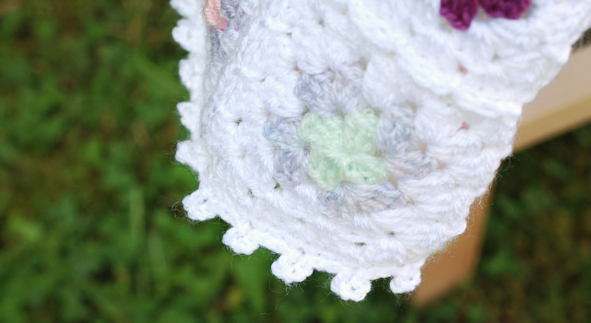 Picot edging on granny squares