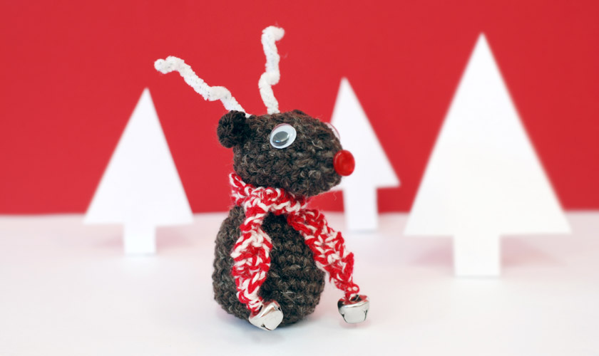 Crochet reindeer with scarf
