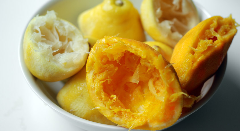 Squeezed lemons and oranges