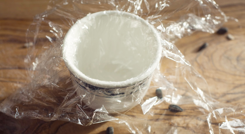 Cup as a fat cake mould