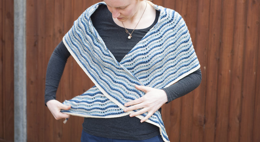 Northmavine Hap worn as a wrap