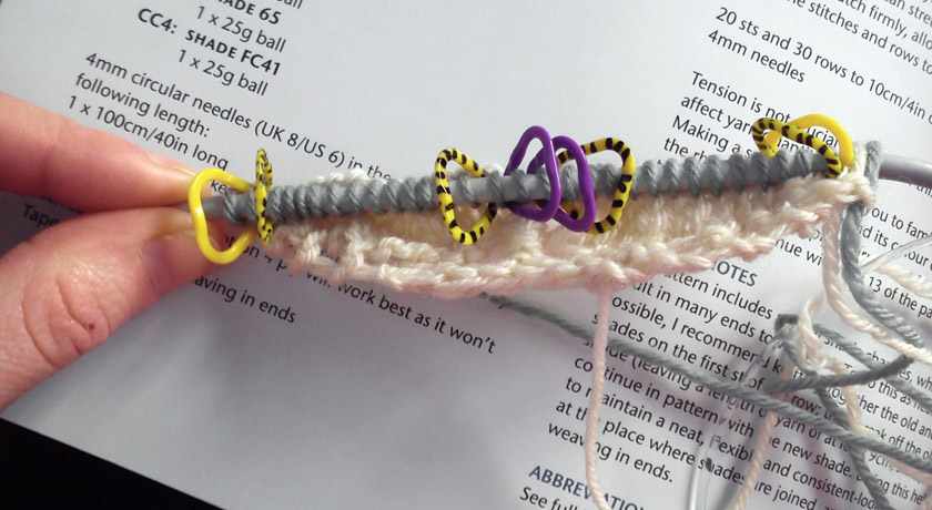 Northmavine Hap knitting markers