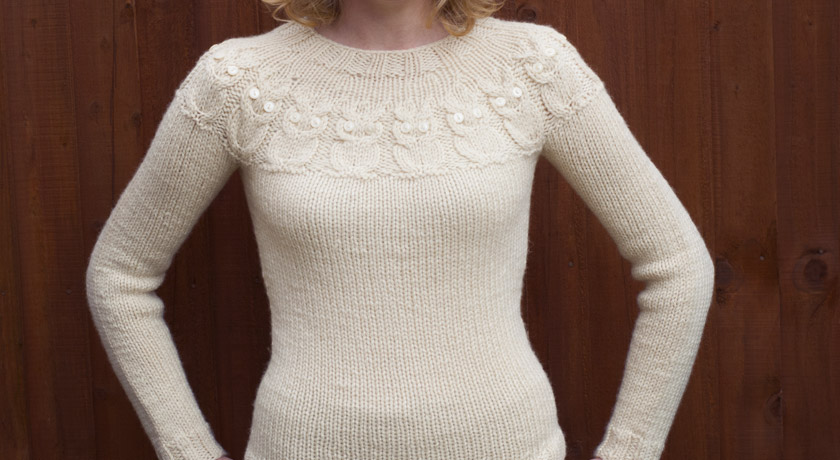 Cream Owls jumper - front