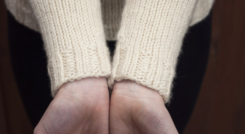 Owl jumper ribbed cuffs