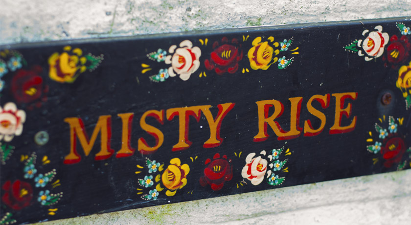 Hand painted house sign