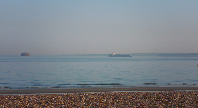 Portsmouth seafront at sunset