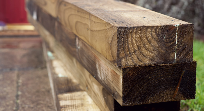 Softwood sleepers for raised beds