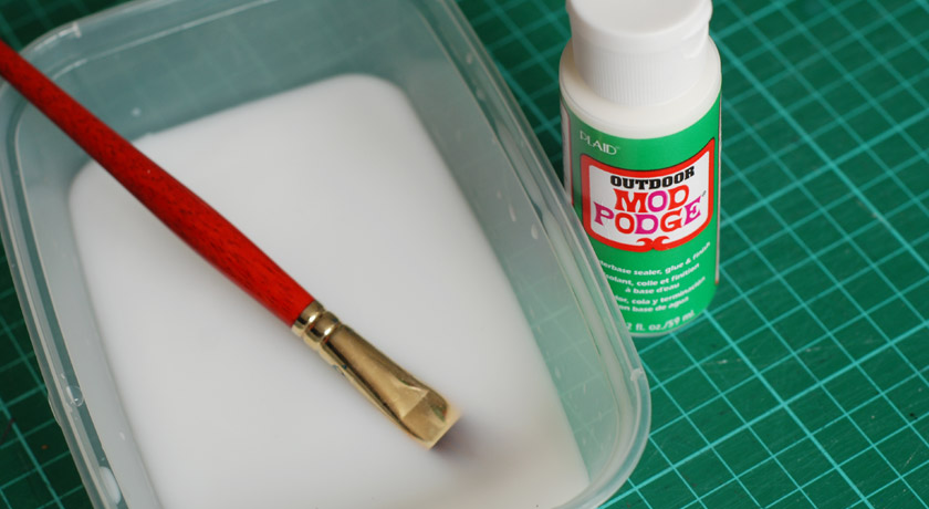 Mixture of water and glue