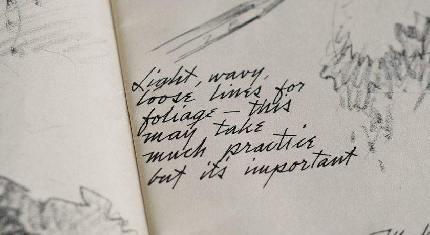 Hand written drawings instructions