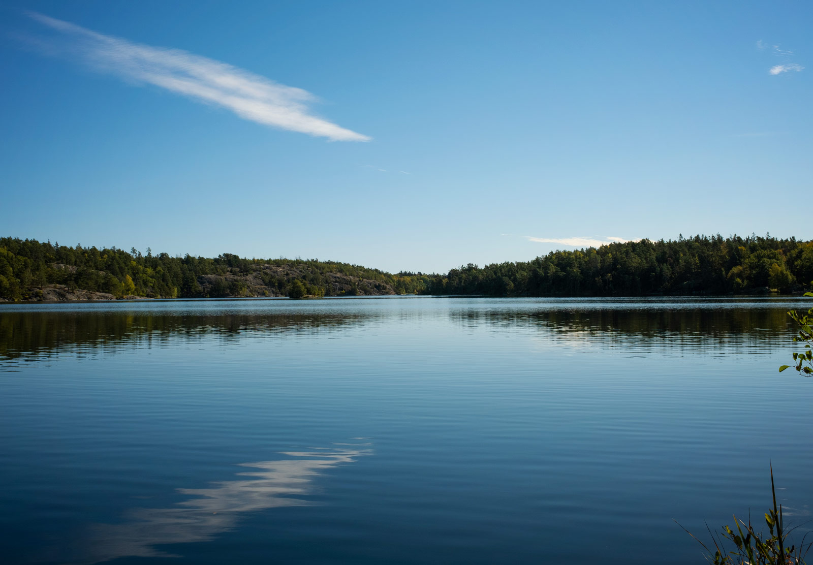 Blue lake and sky