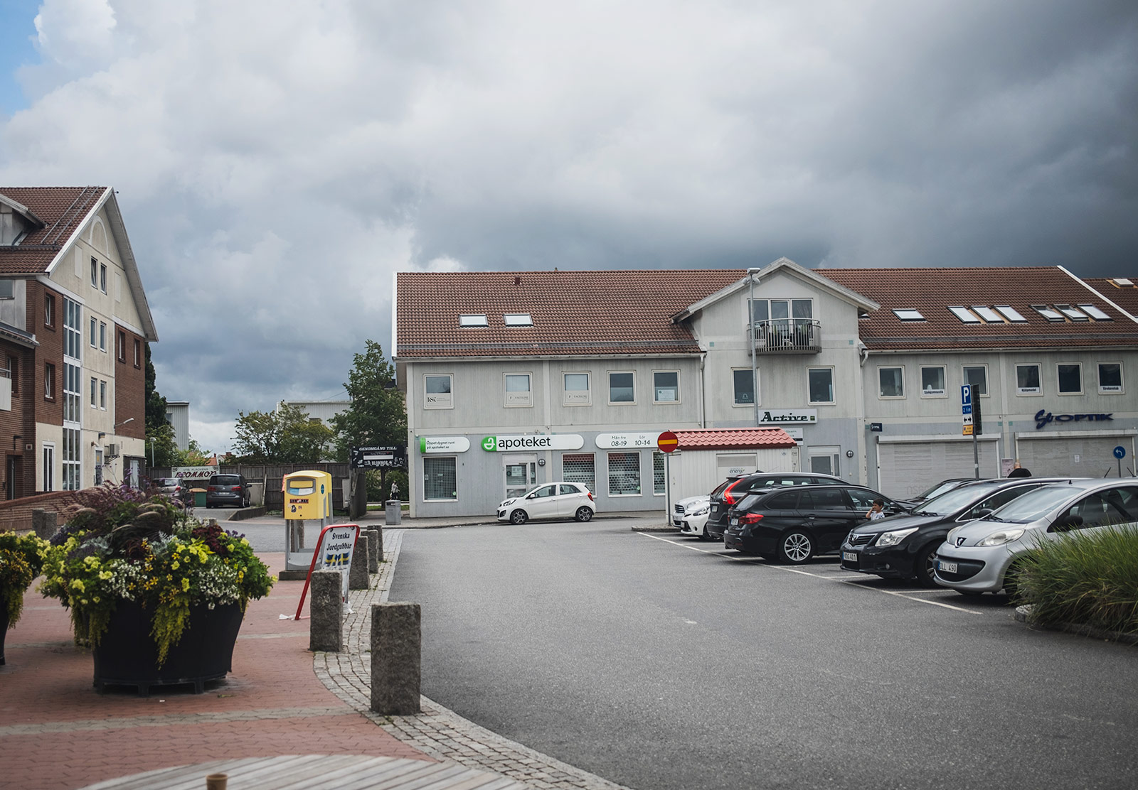 Modern buildings and carpark