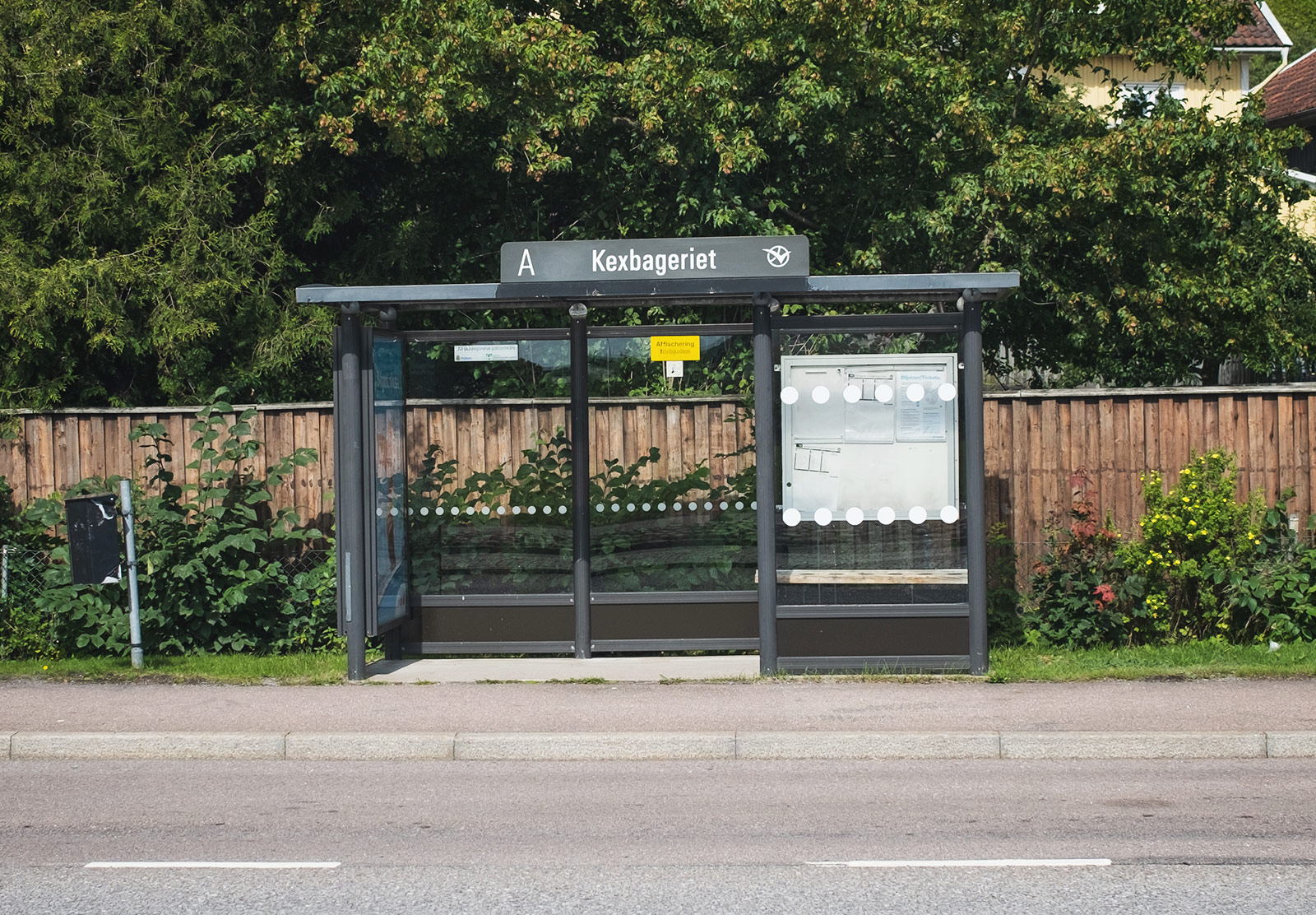 Sign on bus stop