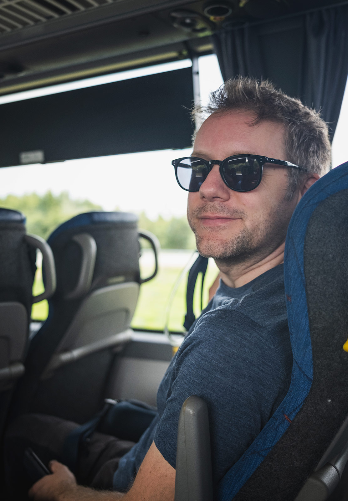 Man sitting on bus