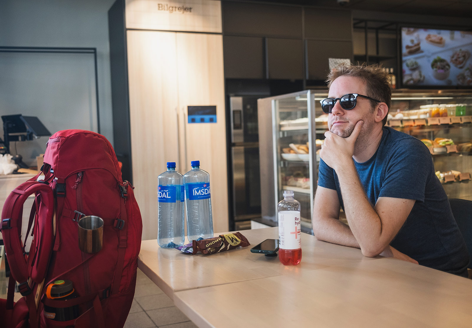 Man sat at table