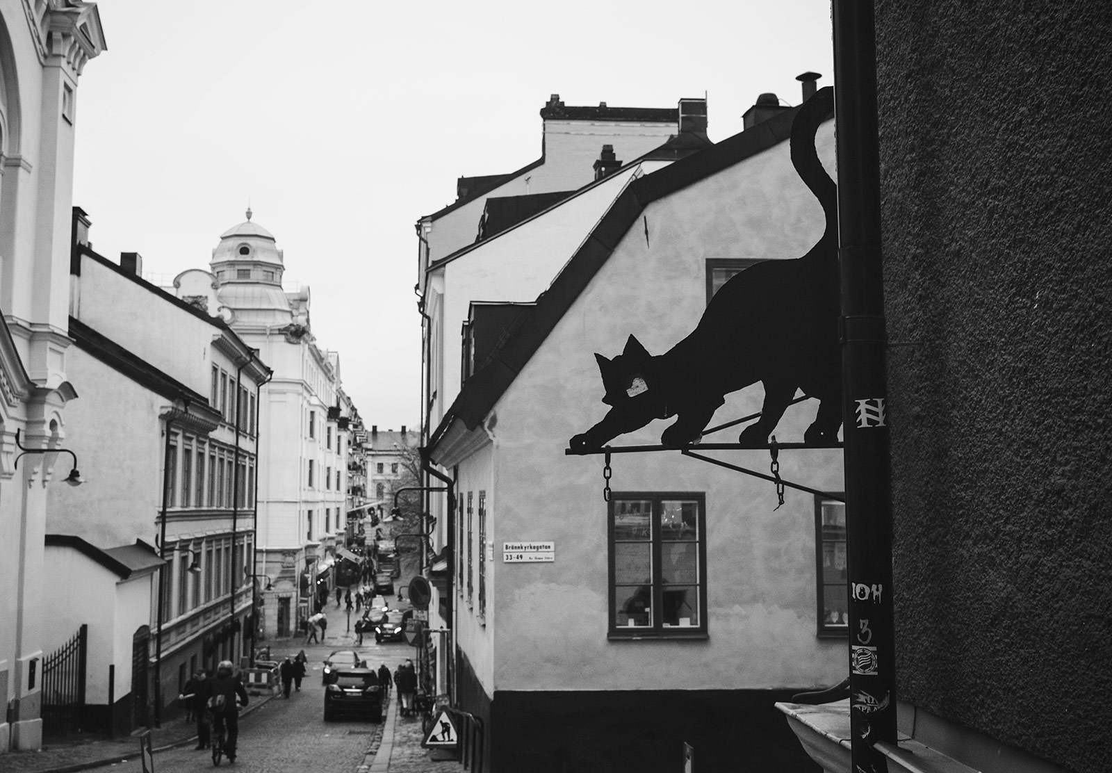 Cat sign on building