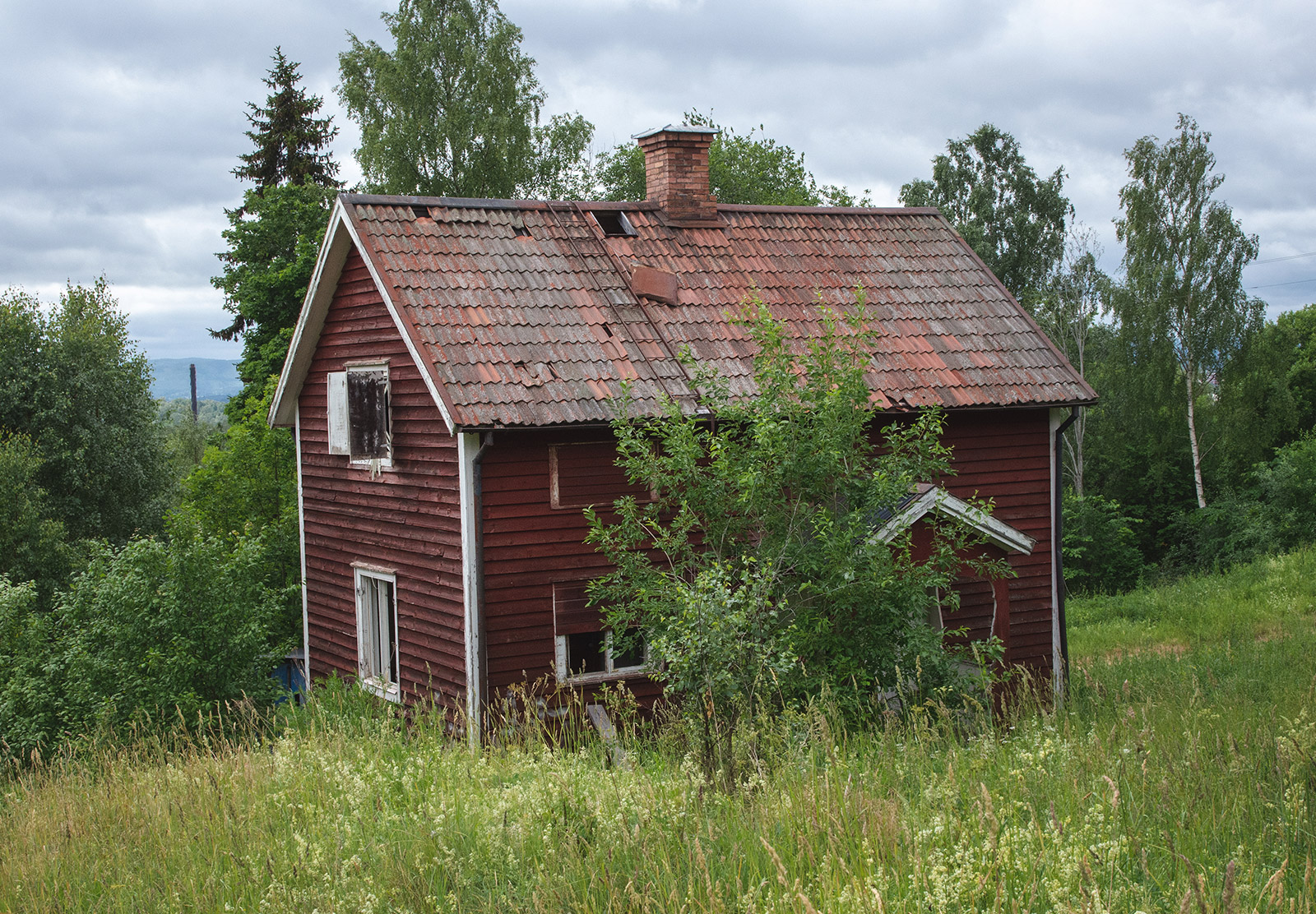 Run down wooden house