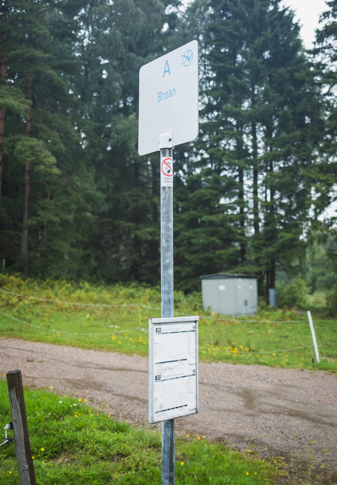 Bus stop sign
