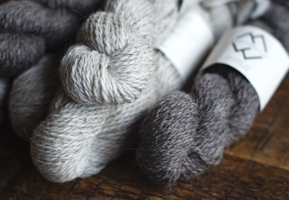 Wool on wooden table